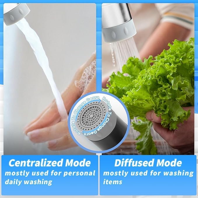 1080° 2 Mode Faucet Extender, Heavy Duty Rotating Sink Extension, Universal Swivel Multifunctional Robotic Arm, Rotating Splash Filter Extension Faucet Aerator for Kitchen Bathroom-1 Pcs