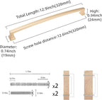 COTYKILEY 6 Pack 12.6 Inch(320mm) Champagne Bronze Cabinet Handles Gold Kitchen Cabinet Pulls Cabinet Door Handles Kitchen Cabinet Hardware