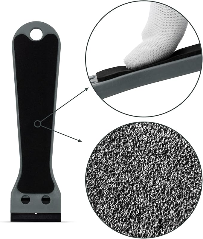 EHDIS 2pcs Plastic Razor Scraper 6-inch Long Handle Adhesive Remover Tool with 100 Double-Edge Blades for Window Tint Vinyl Scraper Decal Sticker Glue Remover (grey)