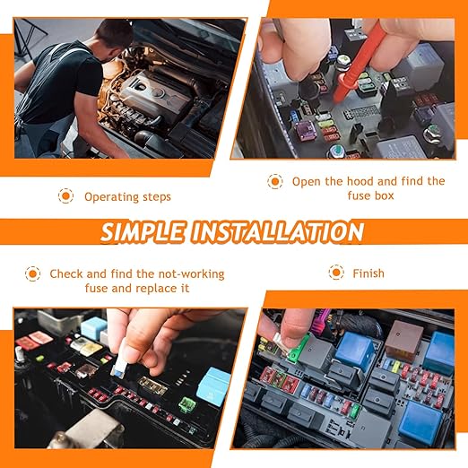 Auto Reset Fuse E71 E77 car ATM Low Profile Mini Blade Style Automatic Circuit Breaker T1 14V DC 5A 10A 15A 20A 25A 30A Boat Marine RV Car Truc（6 pcs Mixed）