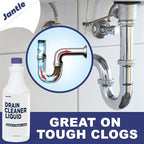 Drain Cleaner Liquid, Drain Clog Remover, 12 PK (32 Oz Per Bottle), Shower Drain Cleaner Hair Clog Removal - Plumbing & Septic Safe - Breaks Down Grease, Paper, Fat, Oil - Easy to use - 6 Pack