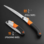 REXBETI Folding Saw, Heavy Duty 11 Inch Extra Long Blade Hand Saws for Wood Camping, Dry Wood Pruning Saws With Hard Teeth, Quality SK-5 Steel