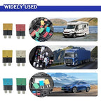 BOJACK Automotive Low Profile ATC ATO Fuse Auto Reset Fuse 5A 10A 15A 20A 25A 30A Standard Fuses for Boat Truck SUV Motorcycle 32VDC Fuse Assortment Kit