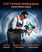 VEVOR Handheld Plastic Welding Extruder, 800W Hitachi Motor Extrusion Welding Gun - 0.79 in Weld Width & 360° Nozzle, Dual Heating System PP PE PVC HDPE Extrusion Welder for Membrane Pipe Plate