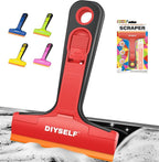 DIYSELF-Razor-Blade-Scraper, 1 Pack Razor Blade Scraper, Extra 5 PCS Orange Plastic Blades, Razor Blade Scraper Tool for Cleaning, Glass Scraper for Windows, Razor Scraper Tool for Car, Cooktop