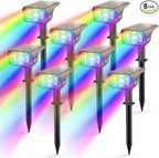 Solar Spotlights Outdoor, 40 LED s Color Changing RGB Waterproof Landscape Lights with 9 Light Modes, Colored Solar Spot Lights Auto On/Off, for Pathway Garden Pool Patio Yard