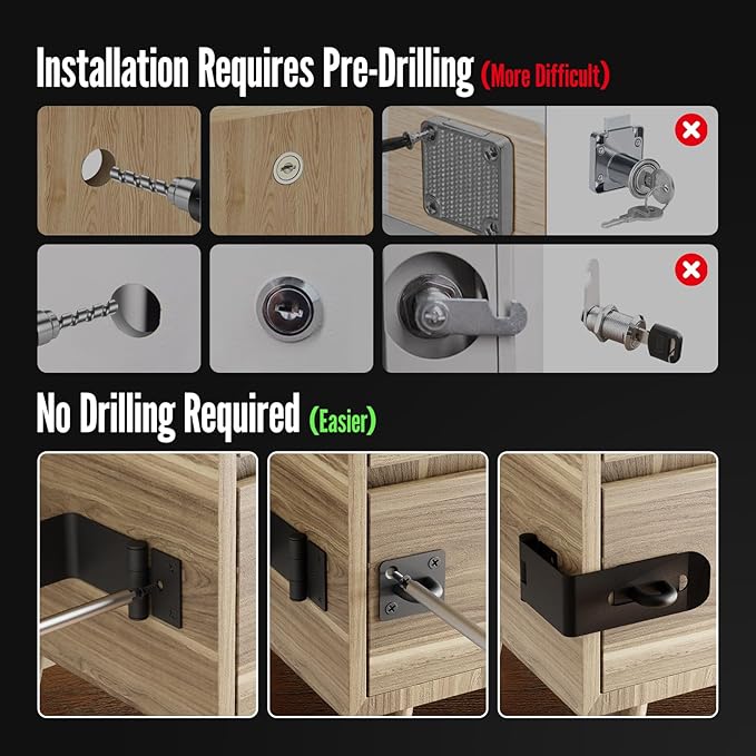 Door Lock Hasp Latch, 90 Degree Solid Iron Safety Packlock Drawer Hasp Lock Latch, Extra Thick Gate Lock Hasp with Keys Brushed Finish (2.24 Inch, Black)