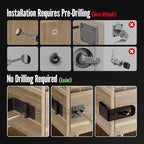 Door Lock Hasp Latch, 90 Degree Solid Iron Safety Packlock Clasp Hasp Lock Latch, Extra Thick Gate Lock Hasp with Screws Brushed Finish (2.24 inch)