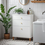 3 Pack Brushed Gold Cabinet Knobs Drawer Knobs Cabinet Pull Handle Timeless Vanity Drawer Pull Handle Classic Cabinet Hardware for Kitchen Dresser Bathroom, Screws Included, B-Gold(1x3)