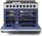 Gordon Ramsay by THOR Kitchen 48 Inch Professional Liquid Propane Range with Tilt Panel Touch Control in Stainless Steel/Navy Blue
