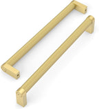 Amerdeco 10 Pack Brushed Gold Cabinet Pulls 6.3 Inch Hole Centers Kitchen Cabinet Handles Hardware Kitchen Handles for Cabinets Handles ZH0064