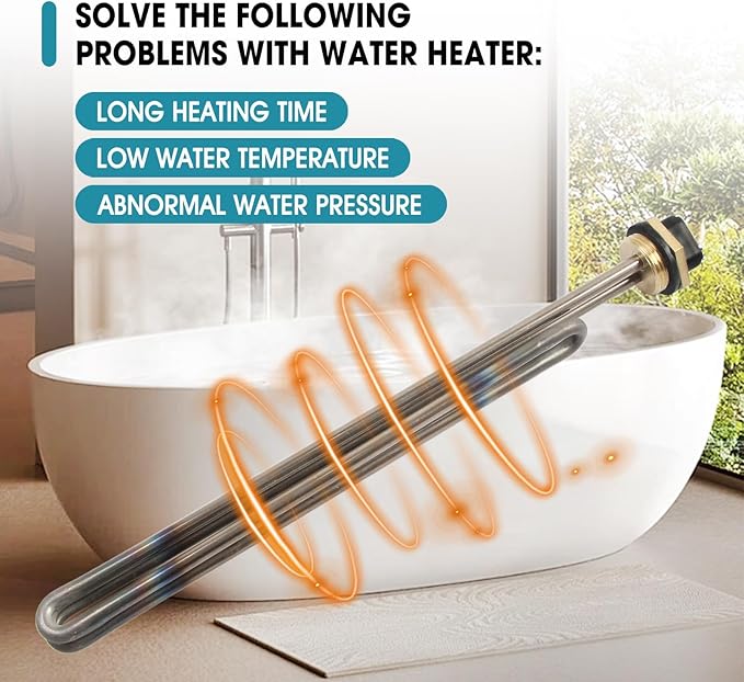 2 Pcs Titanium HE 90240 Water Heater Element Screw-In 9KW 240V Replacement for EcoSmart ECO 18 27 36 Tankless Water Heater Element Parts Replaces HE 80240 R004709024S SGB-2903 HA-P004 HA-P005