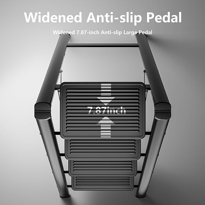 Step Ladder 4 Step Folding, Sturdy 330 Lbs Small Step Stool for Adults, Closet Step Stool Ladder with Anti-Slip Wide Pedals, Portable Folding Ladder for Home Kitchen Office