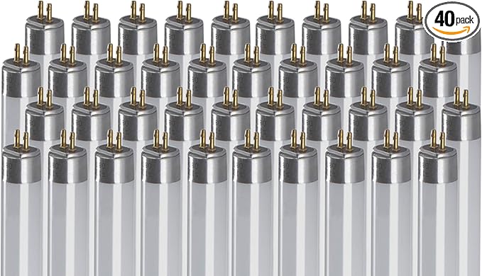 GoodBulb 39-Watt 34-Inch T5 Fluorescent Light Bulb | 5000K Daylight White Light | Medium Bi-Pin Base | 3500 Lumens 85 CRI 36000 Life Hours | Instant/Programmed Start | Pack of 40 Bulbs