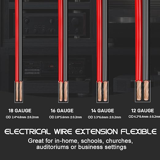 18 Gauge Wire, 18 AWG Electrical Wire Cable, 2 Conductors Red Black Wire, Copper Clad Aluminum(CCA) Flexible PVC Extension Cord for Speaker, Hookup LED Strips, Automotive 12V/24V DC (100FT)