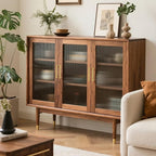 3 Pack 5 Inch(128mm) Hole Center Brushed Gold Modern Cabinet Pulls Kitchen Cabinet Handles Kitchen Cabinet Hardware Timeless Drawer Pulls for Dresser Cupboard Wardrobe, B-Gold(5x3)