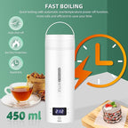 Travel Electric Kettle Portable Small Mini Tea Coffee Kettle Water Boiler, Water Heater with 4 Temperature Control,304 Stainless Steel with Auto Shut-Off & Boil Dry Protection, BPA-Free (White)