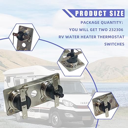 2-Pack 232306 Water Heater Thermostat Switch Compatible with Suburban SW Series RV Water Heater Parts 120V SW6DE SW6DEL SW10DE SW10DEL SW12DE SW12DEL, RV Water Heater Thermostat Switch