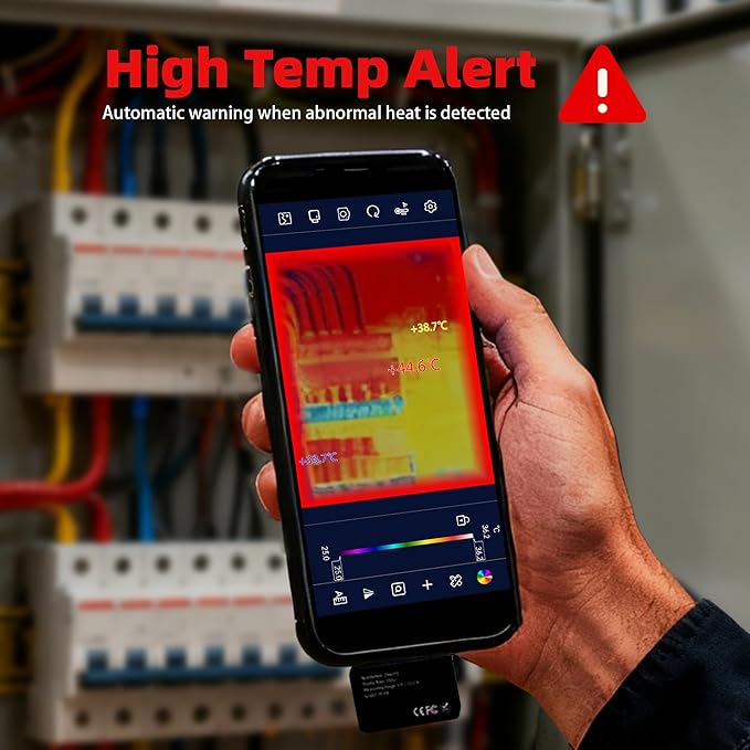 Mini Thermal Camera for Android, Small Thermal Imager for Smartphone, 512x384 Super IR Resolution, 256x192 IR Resolution, Infrared Camera for Home Inspection, HVAC, Automotive