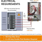 36kW Tankless Electric Water Heater 240V, Instant On-Demand Endless Hot Water, Up to 8.7 GPM, LED Temperature Display, Whole House Supply, WiFi Control, ETL Certified