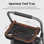 4 Step Ladder, Folding Step Stool with Tool Platform, Wide Anti-Slip Pedal and Anti-Slip Feet, Sturdiest Steel Construction, 900lbs Capacity Steel Ladder, Installation Free, Grey