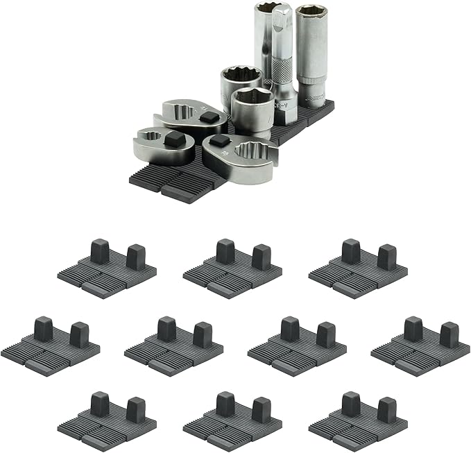 StealthMounts Drawer Hive 3/8" Socket Holder – 10 Pack | Modular Drawer Tool Organiser | Injection-Moulded TPE | Made in The UK