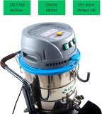 SM100 Industrial Wet/Dry Vacuum with Jet Pulse Filter Cleaning Function, 26.4-Gal Tank, 212 CFM, 120" Water Lift, HEPA Filtration, Detachable Squeegee