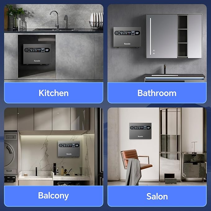 Ranein 13kW Tankless Electric Water Heater, 240V on Demand Instant Endless Water Heater with LED Temperature Display for Whole House Shower