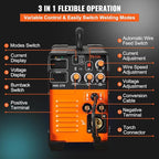 VEVOR MIG Welder, 3 in 1 270 Amp Welding Machine, 110 220V MIG Lift TIG Arc Welder, Portable Lift TIG Welder ARC Welder with IGBT DC Inverter, LCD Digital Display, Welder Torch and Welding Wire