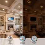 TORCHSTAR 12-Pack 6 Inch 5CCT LED Recessed Lighting with Night Light, Anti-Glare Baffle Trim, 2700K3000K3500K4000K5000K, High CRI90, 12W Dimmable Ultra-Thin Canless Wafer Downlight, ETL