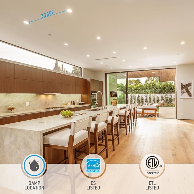 TORCHSTAR 12-Pack 4 Inch Ultra-Thin LED Recessed Lighting with J-Box, 3000K Warm White, 10W Dimmable 700lm Brightness LED Downlight, ETL & Energy Star Listed