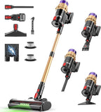Cordless Vacuum Cleaner, 600W 50Kpa 70Mins, Vacuum Cleaners for Home, Stick Vacuum with Anti-Tangle Brush, Wall Mount Charge, Rechargeable Cordless Vacuum for All Floor/Sofa/Pet Hair/All Floor
