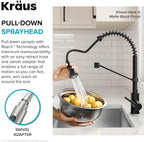 KRAUS Bolden Touchless Sensor Commercial Style 2-Function Single Handle Pull Down Kitchen Faucet in Spot-Free Antique Champagne Bronze, KSF-1610SFACB