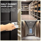 GOBEKOR 5 Pack Half Dummy Door Handle Satin Nickel Square Door Levers Dummy Lever Door Handle for Closet French Doors