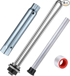 Saillong 4 Pieces RV Water Heater Elements Include 1 Anode Rod 1 Electric Heater Element 1 Dual Hex Wrench and 1 Tape Replacement Kit Compatible with Suburban RV Parts