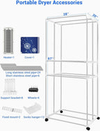 Clothes Dryer, 1600W-110V Portable Clothes Dryer, 67Inch-3 Tier Foldable Clothes Dryers Rack, Energy Saving Portable Dryer for Apartment, Indoor, Travel, RV