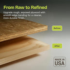 Edge Supply Birch 1-5/8 in x 250 ft Roll – Pre-Glued Iron On Wood Veneer Tape – Wood Veneer Edge Banding Tape with Hot Melt Adhesive, Smooth Sanded Finish Ideal for Furniture & DIY, Made in USA