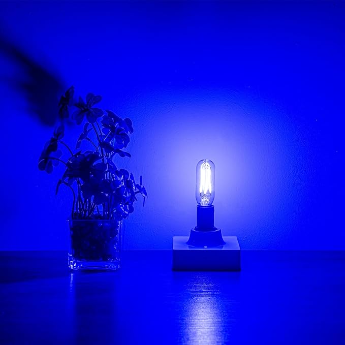 Blue Colored Light Bulbs, 4W 40W Equivalent Dimmable E12 LED Bulbs, 6 Pack