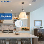 ELEGRP Dimmer Switch, Digital Dimmer Light Switch for LED Lights 150W, INC/HAL 450W, Single Pole LED Dimmer Switch, Needs Neutral Wire, Wall Plate Included, UL Listed, 10 Pack, Matte White