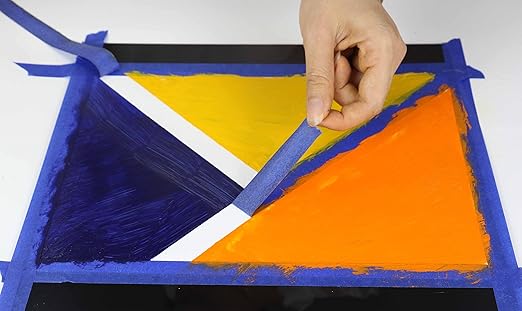 BOMEI PACK 4 Pack Blue Painters Tape, 1/2" 3/4" 1” 2” x 60yds, Multi Size Painting Masking Tape, Clean Release Paper Tape for Home and Office