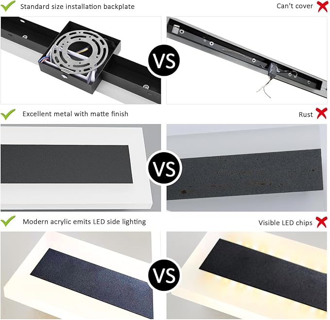 LamQee 23.6 Inch Long Outdoor Wall Lights Modern Exterior Lighting Fixtures for House, Waterproof 3000K 19W 950LM LED Linear Outdoor Wall Sconces Lighting for Porch Patio Garage Door Yard Indoor