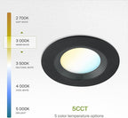 ASD Retrofit LED Recessed Lighting 6 Inch | Black 12W 1009 Lm Wet Rated Dimmable Ceiling Downlights | 2700K-5000K Adjustable CRI90 Room Recessed Light Fixtures | LED Can Lights, UL Listed