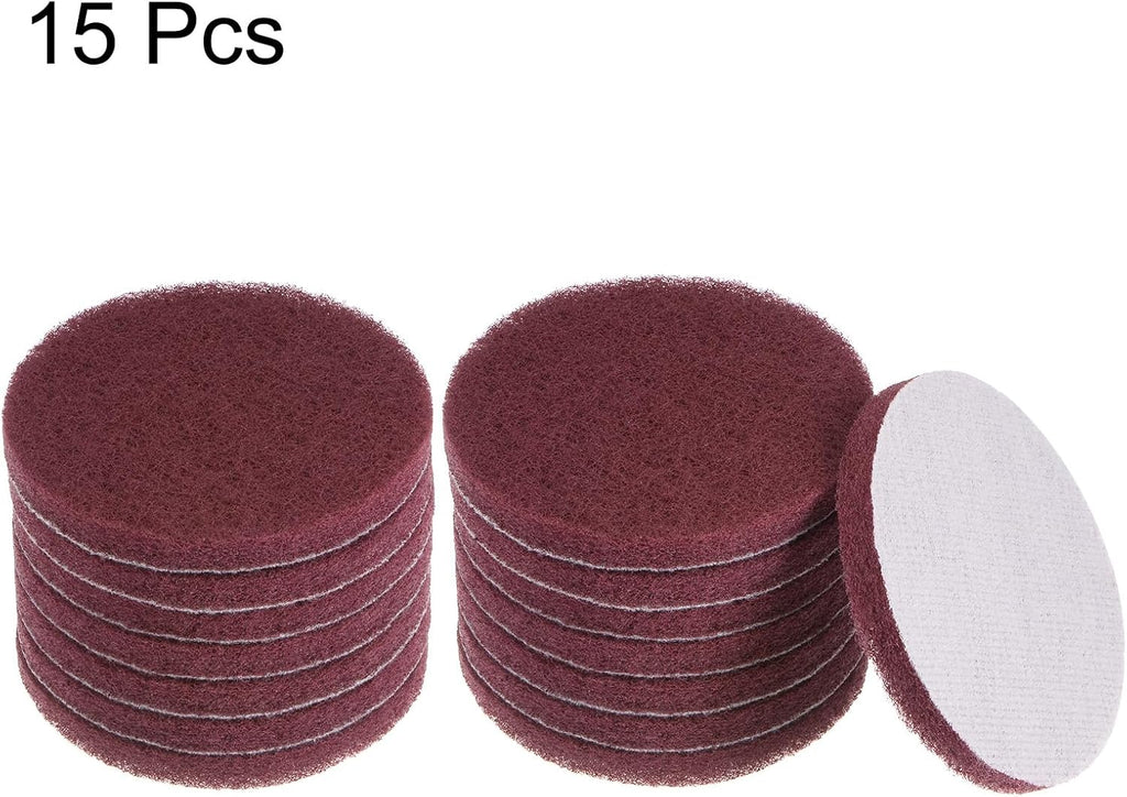 HARFINGTON 15pcs Drill Power Brush 4 Inch Tile Scrubber Scouring Pads 320-400 Grit for Bathroom Kitchen Household Cleaning