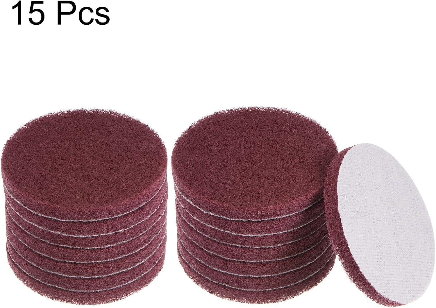 HARFINGTON 15pcs Drill Power Brush 4 Inch Tile Scrubber Scouring Pads 320-400 Grit for Bathroom Kitchen Household Cleaning