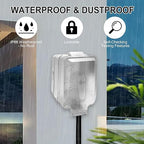 15 Amp GFCI Outdoor Electrical Outlet Box, Nonmetallic Heavy Duty Box IP66 Waterproof and NEMA 5-15 Self Test GFCI Outlet Kit, 3.15 Inch Deep, Lockable, Clear/Gray, UL Listed