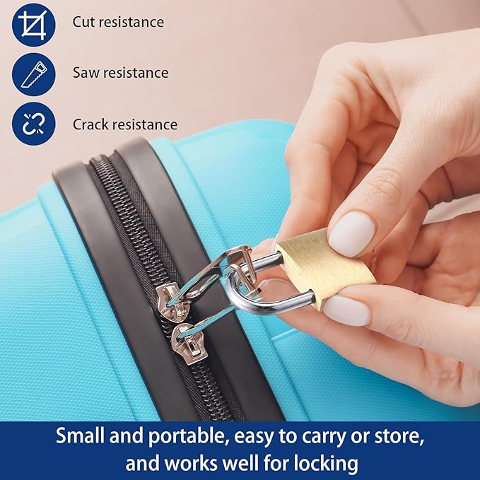 24 Pcs Solid Brass Keyed Padlock, Small Yellow Gym Lock, Strong Padlock with Same Key for Luggage Toolbox (25mm)