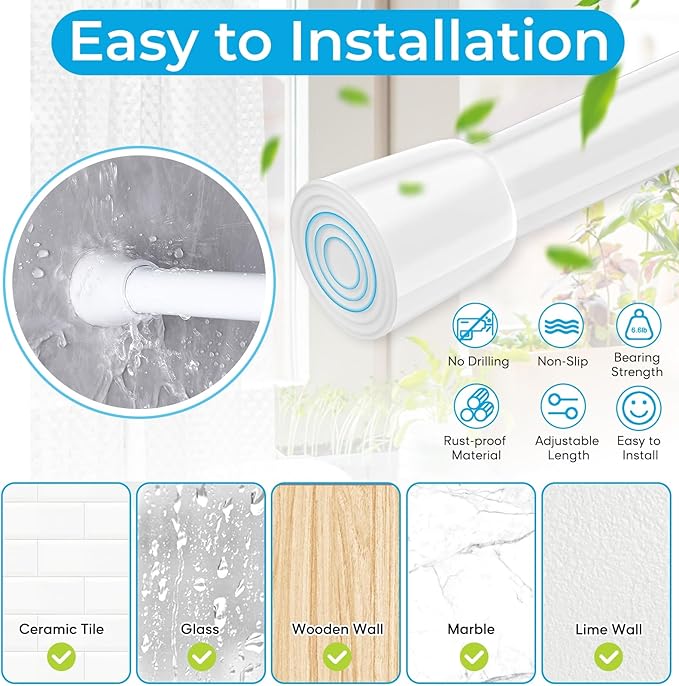 4 Pack Window Security Bars 15.7"-27.5" Adjustable Sliding Glass Door Lock Bars Window Stopper Safety Stick Lock Bars with Rubber Tips for Home, 2.2 cm in Diameter