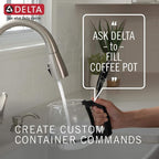 Delta Faucet Trinsic VoiceIQ Touchless Kitchen Faucet with Pull Down Sprayer, Smart Faucet, Alexa and Google Assistant Voice Activated, Kitchen Sink Faucet, Black Stainless 9159TV-KS-DST