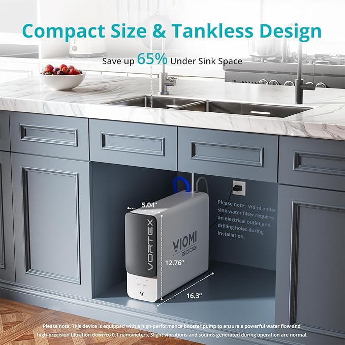 VIOMI® RO Water Filtration System, 9 Stage Reverse Osmosis Water Filter, 600GPD, NSF/ANSI 372&53&42 Certified, 3:1 Tankless Reverse Osmosis System Under Sink with Faucet,TDS PFOS&PFOA Reduce