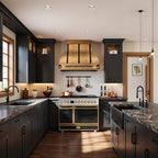 Akicon 48" Freestanding Gas Cooktop Oven Combo, Features 8 Sealed Burners, 6.7 Cu.ft Rapid Convection Oven, Convertible Fuel (NG/LP), Durable Cast Iron Grating (MBGBGGA1)